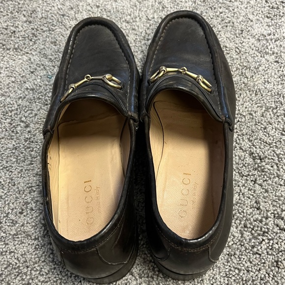 Gucci Vintage Brown Leather Horsebit Loafers Sz. 8.5 - Picture 2 of 7